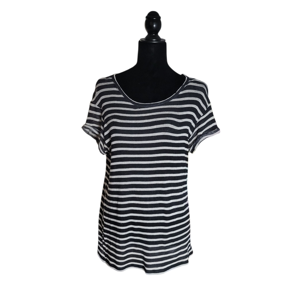 IRO Gray And Black Striped T-shirt Size XS